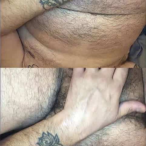 FTM bear chub hard, excited and playing for Dad