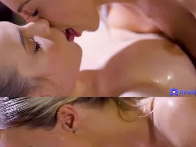 Lezzies with big oily tits are going to make each other climax