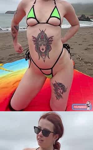 Caught Masturbating on the Exposed Beach