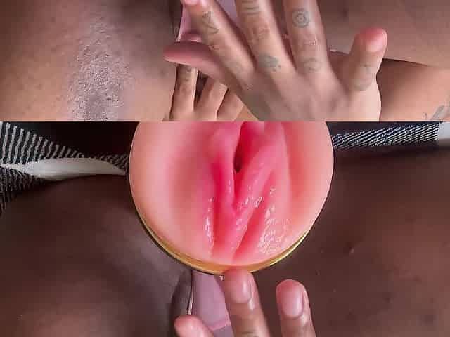 Rubbing my vagina against my pocket vagina like a nasty beauty