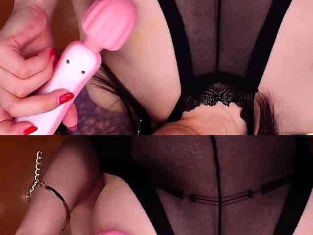 Solo toying her pussy and masturbating