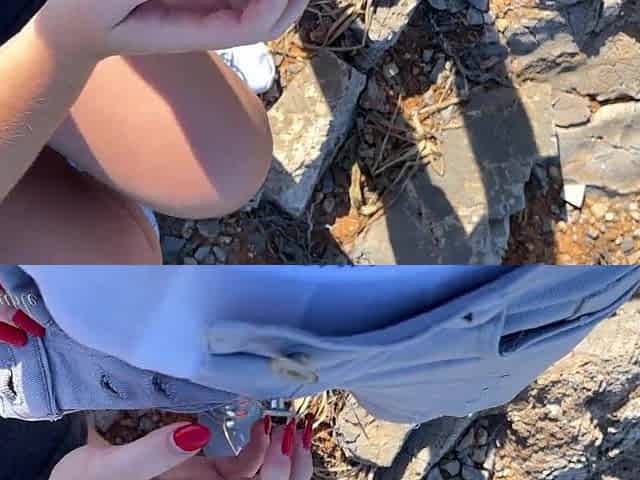 Large Booty golden-haired gal suck rod and get banged at the sea - wonderfull public view