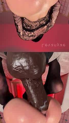 Xxl BBC Vibrator Riding & Twat Stretching