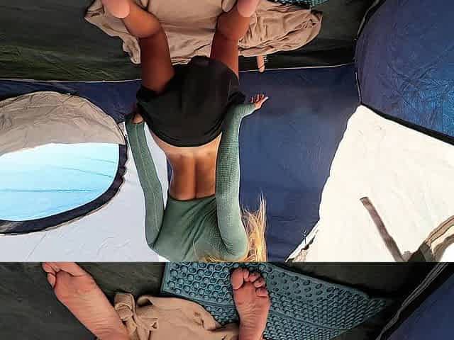 Hawt College Gal Cums in a Public Campground