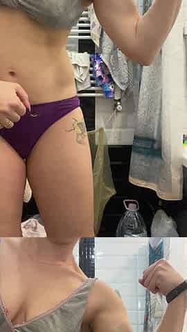 Strong Girl Showing Her Muscles and Flashing Ass, Tits and Pussy