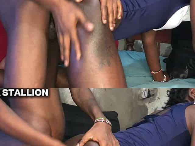 Slimthick Ebony Slut with Tattoos Gets Drilled by African BBC Hard Backshots