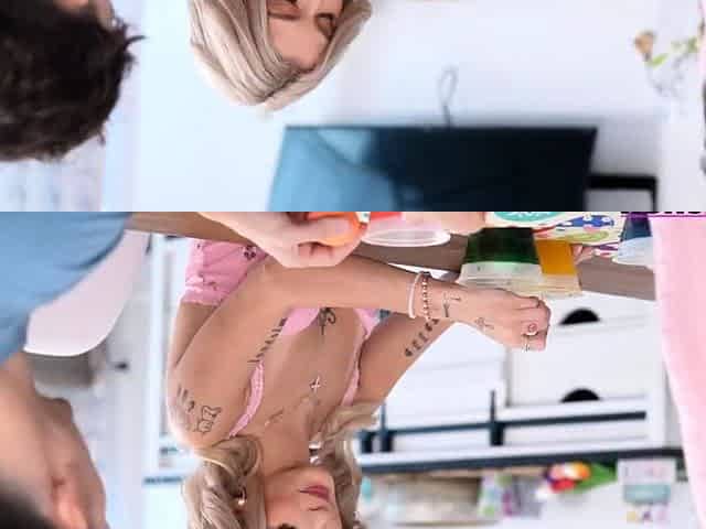 Sensual brunette does blowjob and professional handjob