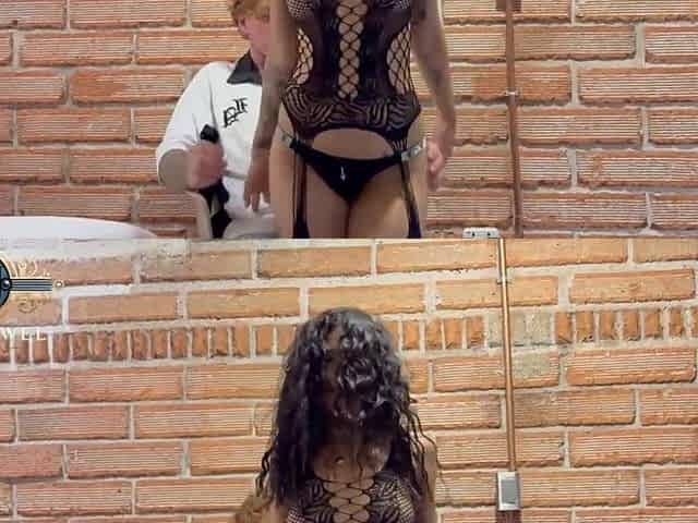 little italian gal takes it hard in front of her spouse!
