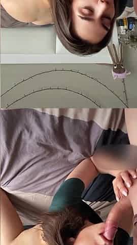 Large butt girlfriend records clip tutorial on sucking shlong