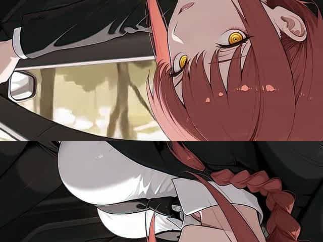 Makima Bangs in the Car on Her Way to Work! Chainsaw Stud Uncensored Manga Ai-generated