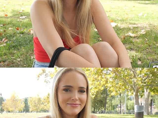Blonde beauty Athena Fleurs teases with sensual blowjobs in steamy POV scenes for hot couples
