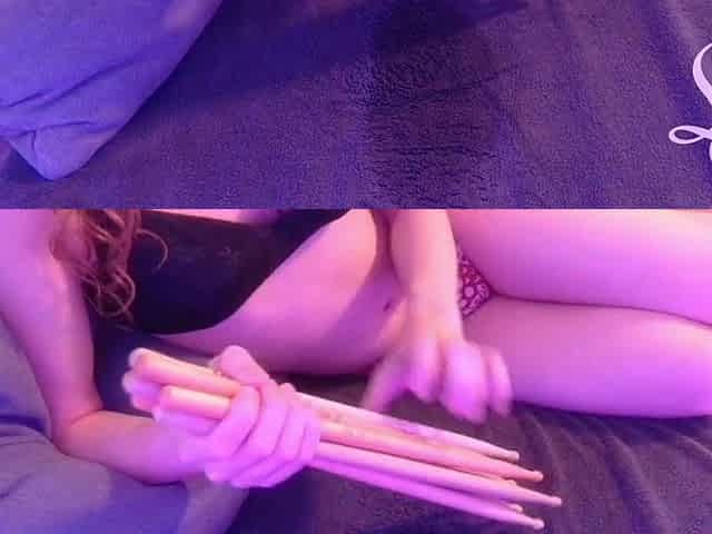 Stretching My Butt with Drumsticks!