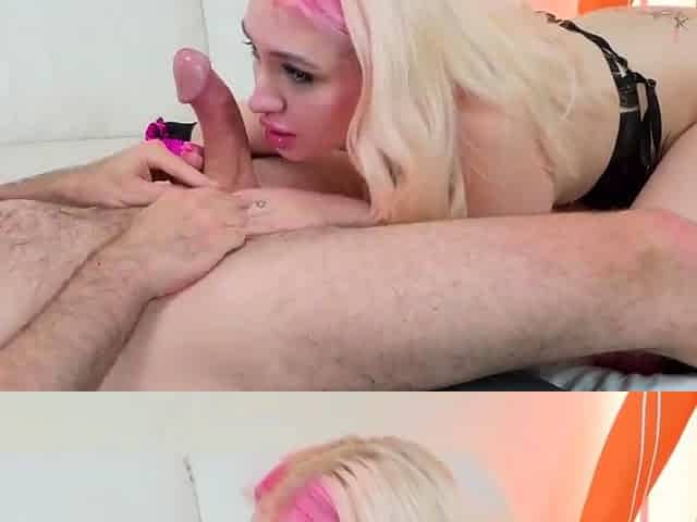 Blonde Teen Tease Facefucked and Devours Old Man's Ass