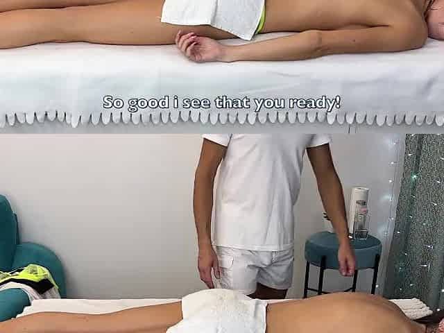 Married woman cheats on her spouse with a masseur right on the table
