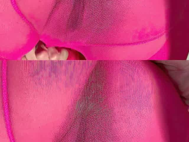 I masturbate with a sex-toy in pink hose!