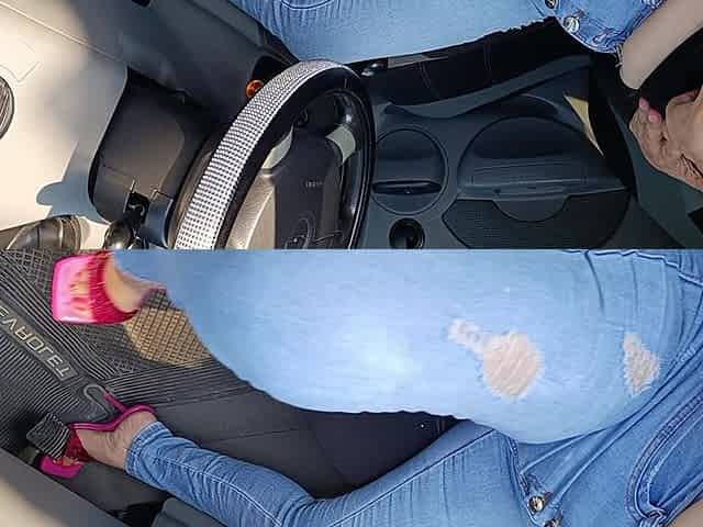 With High Heels and Pedal Pumping I Have a Big Squirt in My Pants