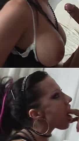 Fantastic Blowjob From a Horny Busty Girl