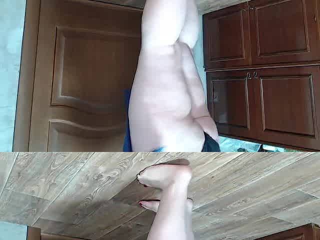 A older, breasty mother I'd like to fuck takes a warm urine enema
