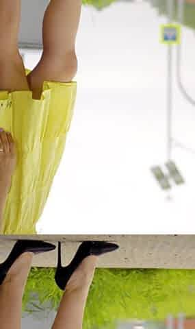 128 Subtle Outdoor Flirting with Passing Drivers at a Bus Stop. Do You Like My Legs? 60fps
