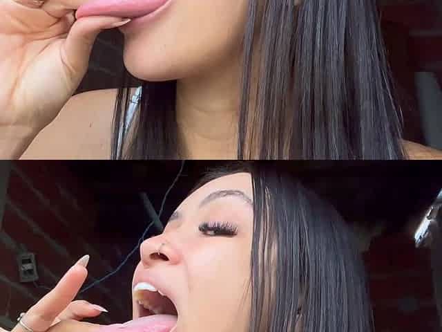 GODDESS SCARLET WHITE - Homemade Giant Tongue Exhibition By