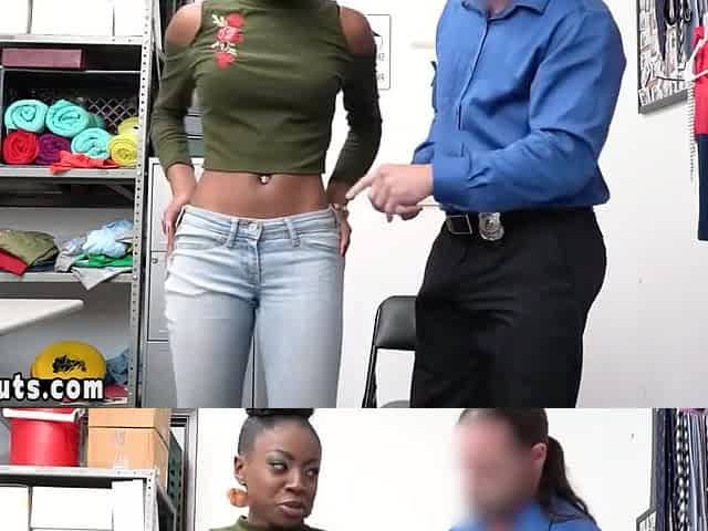 Ebony Teen 18+ Thief Gives Foot Job To A Perv Lp Officer