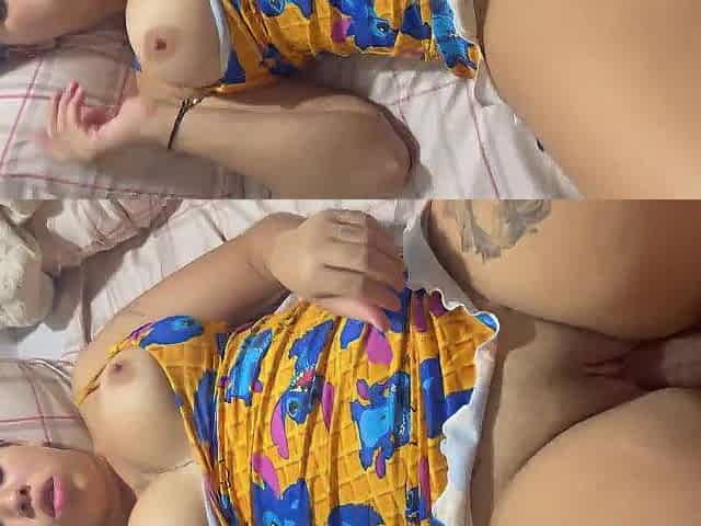 SEXY YOUTHFUL GAL WITH SHORT HAIR BANGING HARD