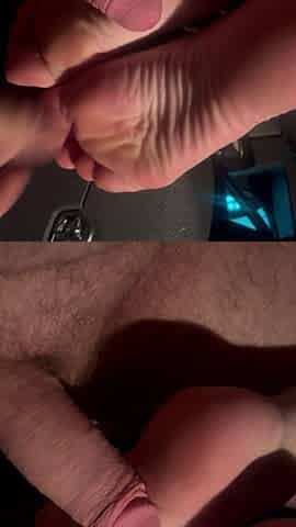 Sexy Redhead Gets a Hot Load of Cum on Her Feet and Soles in the Car After Coctails at the Bar