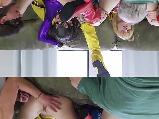 Behind the scenes - Batgirl and supergirl screw old villian