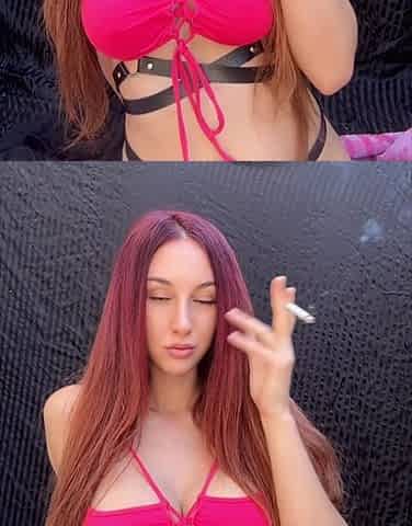 Smoking a Cigarette Outdoor
