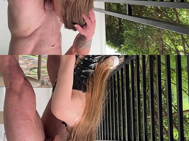 He Had Sex with His Stepsister on the Balcony and Came on Her Face