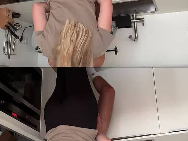 Amateur Teen gets banged in the kitchen!