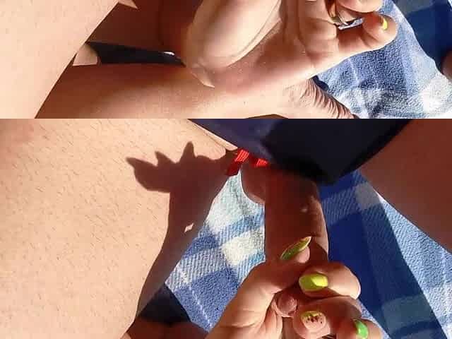 Risky Public masturbate on the beach and we were almost caught