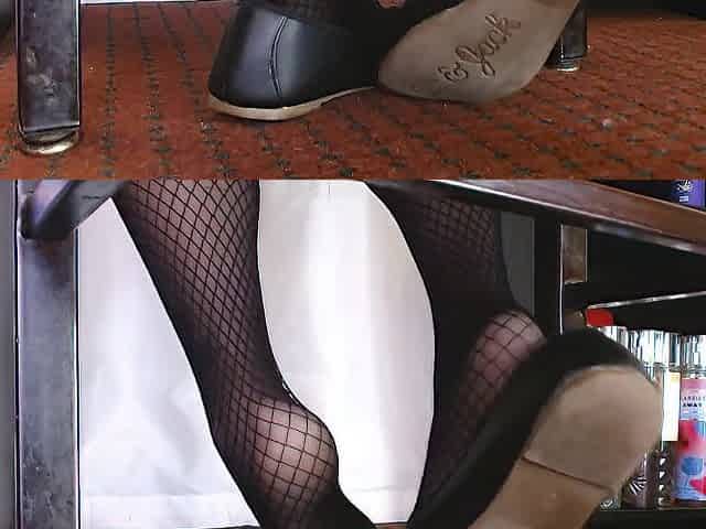 Ebony Ballet Flats Stockings Fishnet