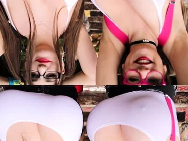 StrapOn Lesbian with big boobs fucks her blonde sexy GF