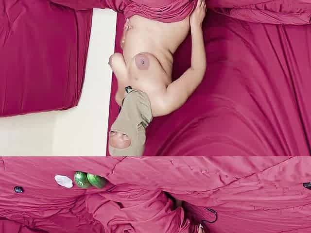 solo black female organism with cucumber