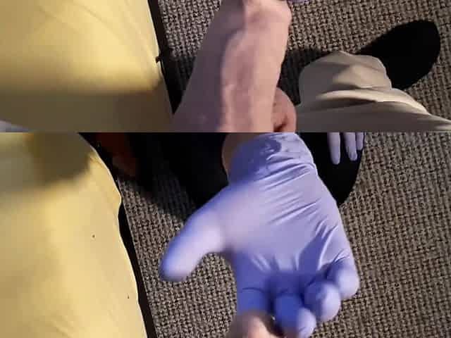 Foreskin play in latex gloves... POV and cum in my mouth