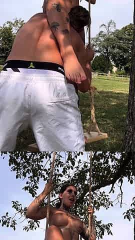 Mature amateur wife outdoor hardcore action with 2 guys