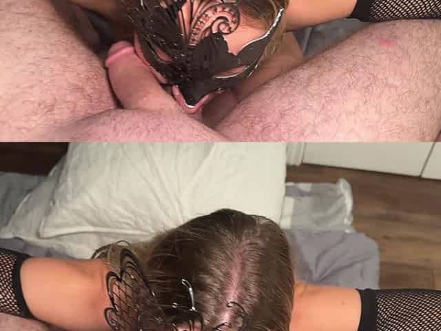 Sucking Dick and Got Cum All Over!