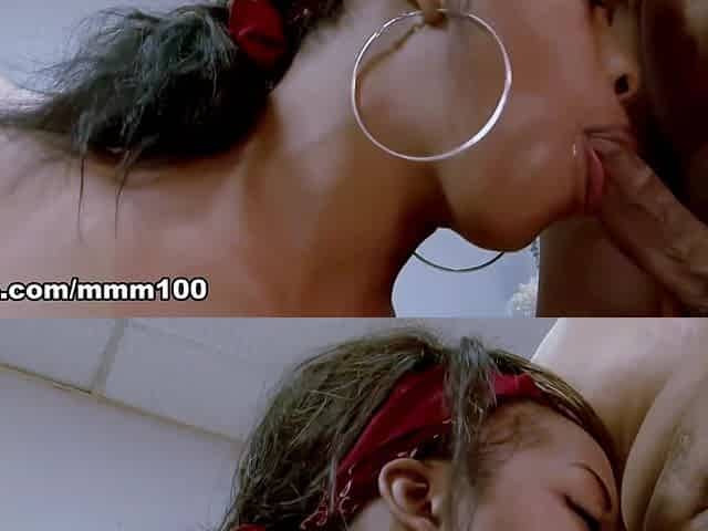 Interracial foursome with black cheerleader Stacy Greene - MMM100