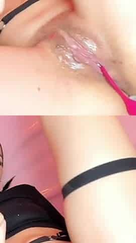Tight Pussy Gets Stretched by Her Fingers