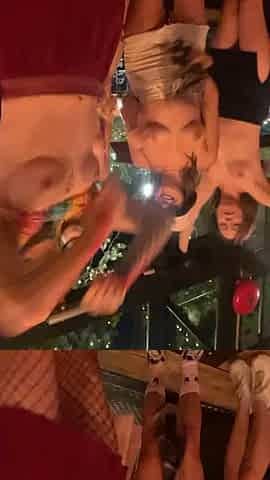 4 sluts public titflash