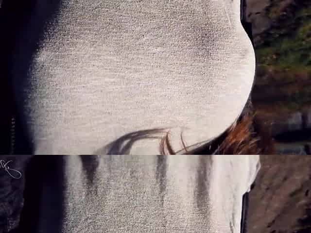 Bouncing Tits in Shirt Whilst Walking (Braless)