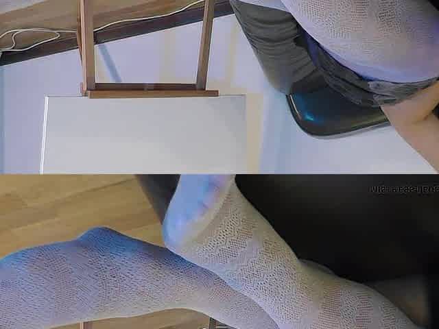 Mistresse legs teasing in white fishnets trailer