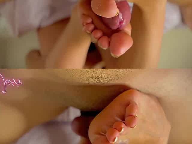 Footjob Cum On Feet Compilation two