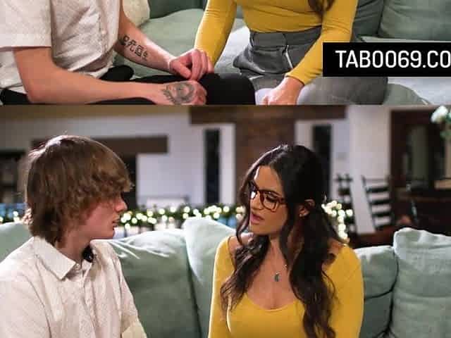 Lewd stepmother let her stepson fuck her wet twat in different poses