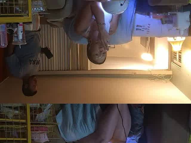 Roommate masturbating to gorgeous hotty in minidress painting her nails and watching tv