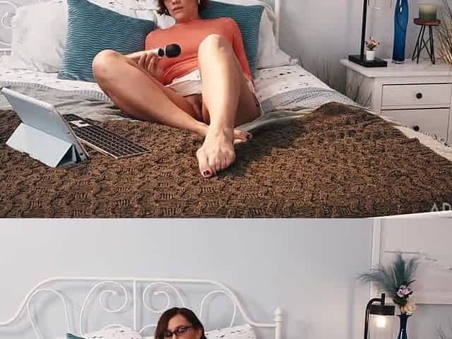 Hot brunette milf invites a shy guy and shows him the pleasure of sex