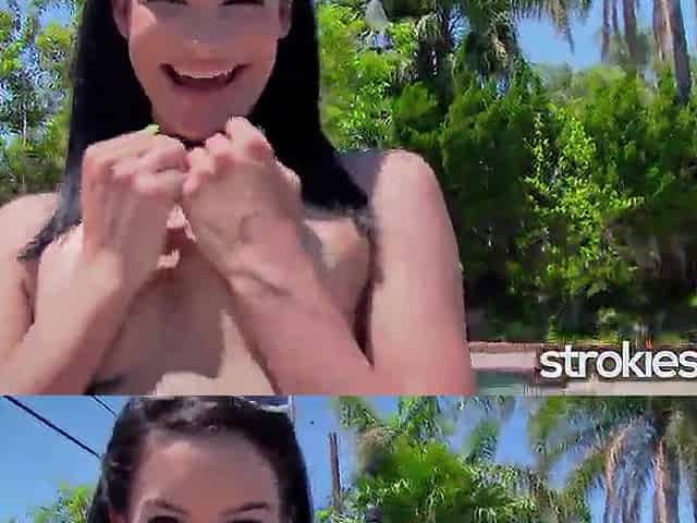 Strokies - Summertime Weenie Jerking Temptation by the Pool With Eden Sin