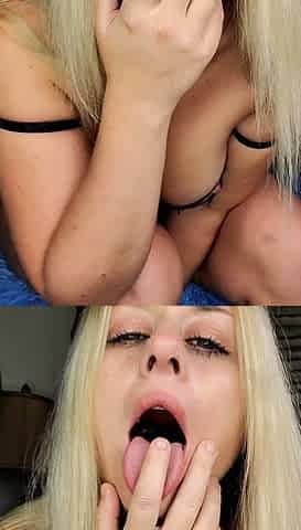 Hot blonde with big boobs solo