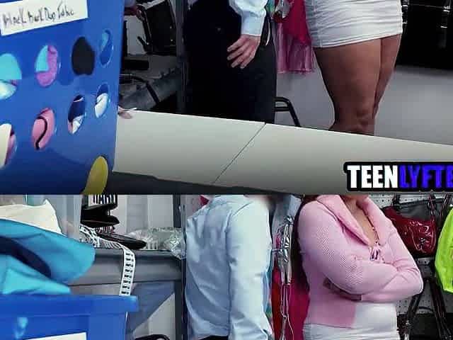 Large booty teen thief fucked by security